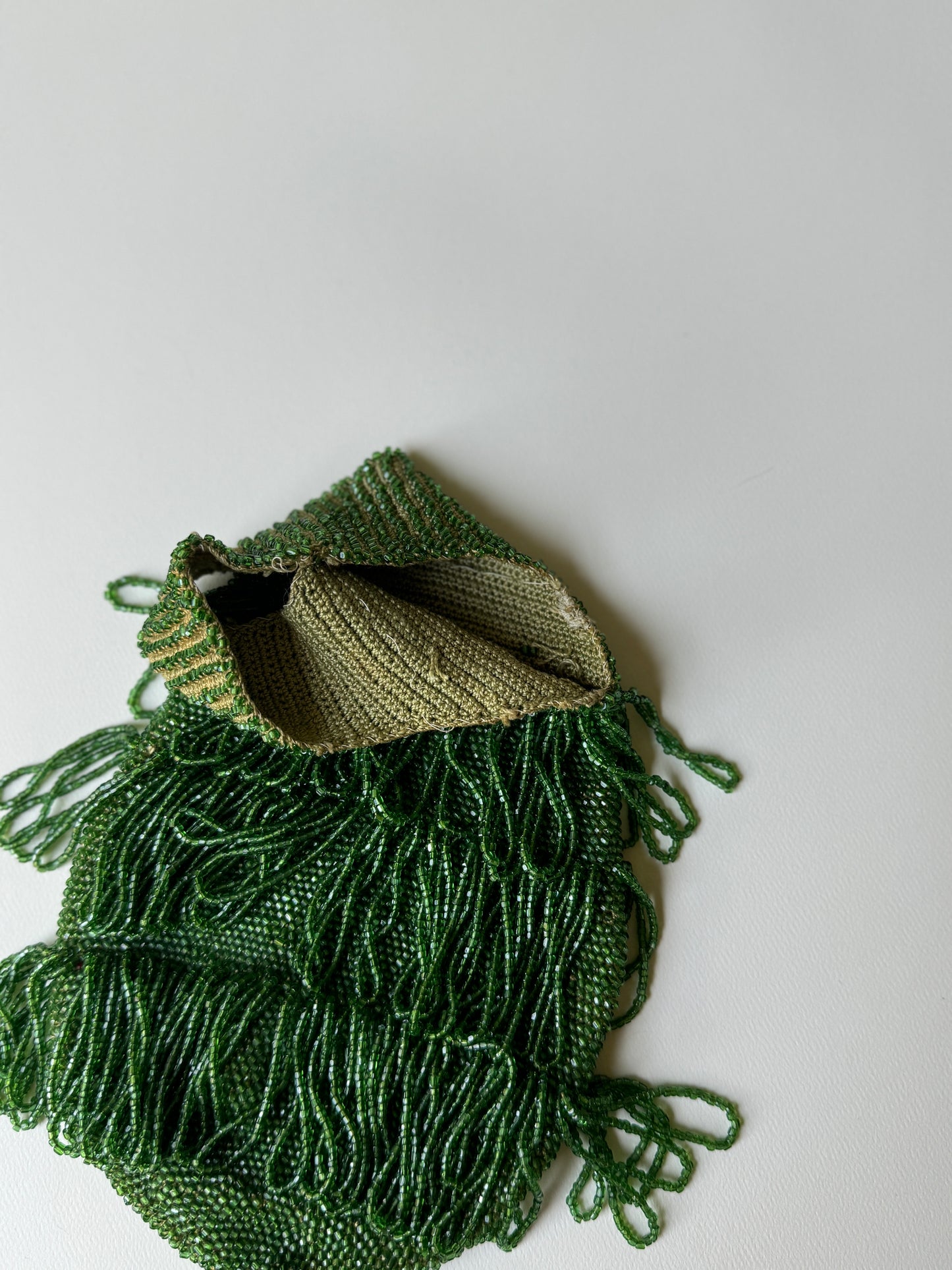 1910s/20s Green Beaded Flapper Wristlet
