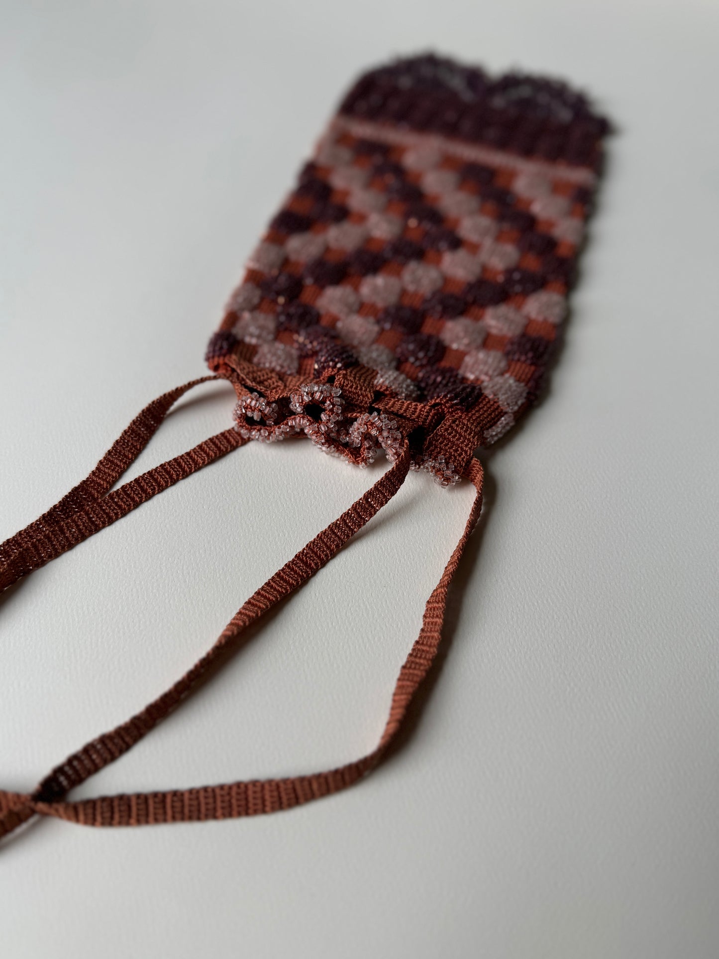 Early 1900s Zigzag Checkers Reticule