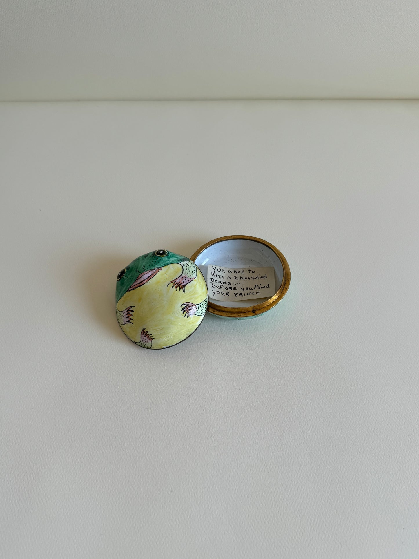 Enameled Frog Prince Box