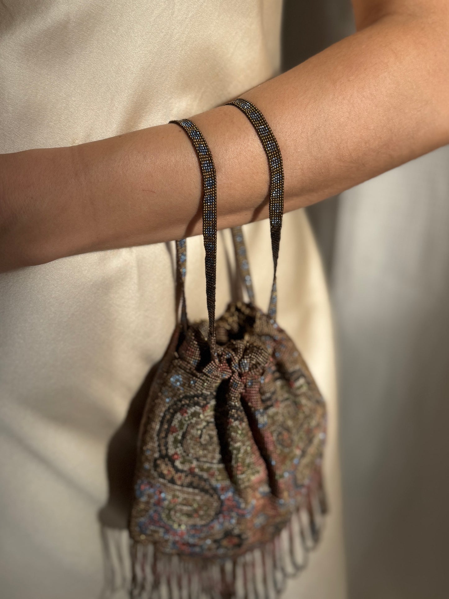 Antique Paisley Beaded Reticule