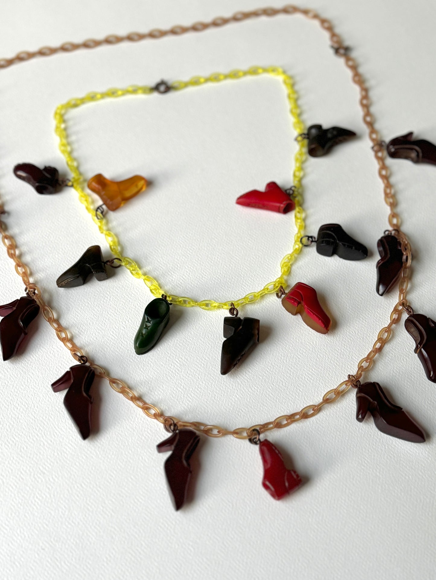 1960s/70s Bakelite Boots Necklace