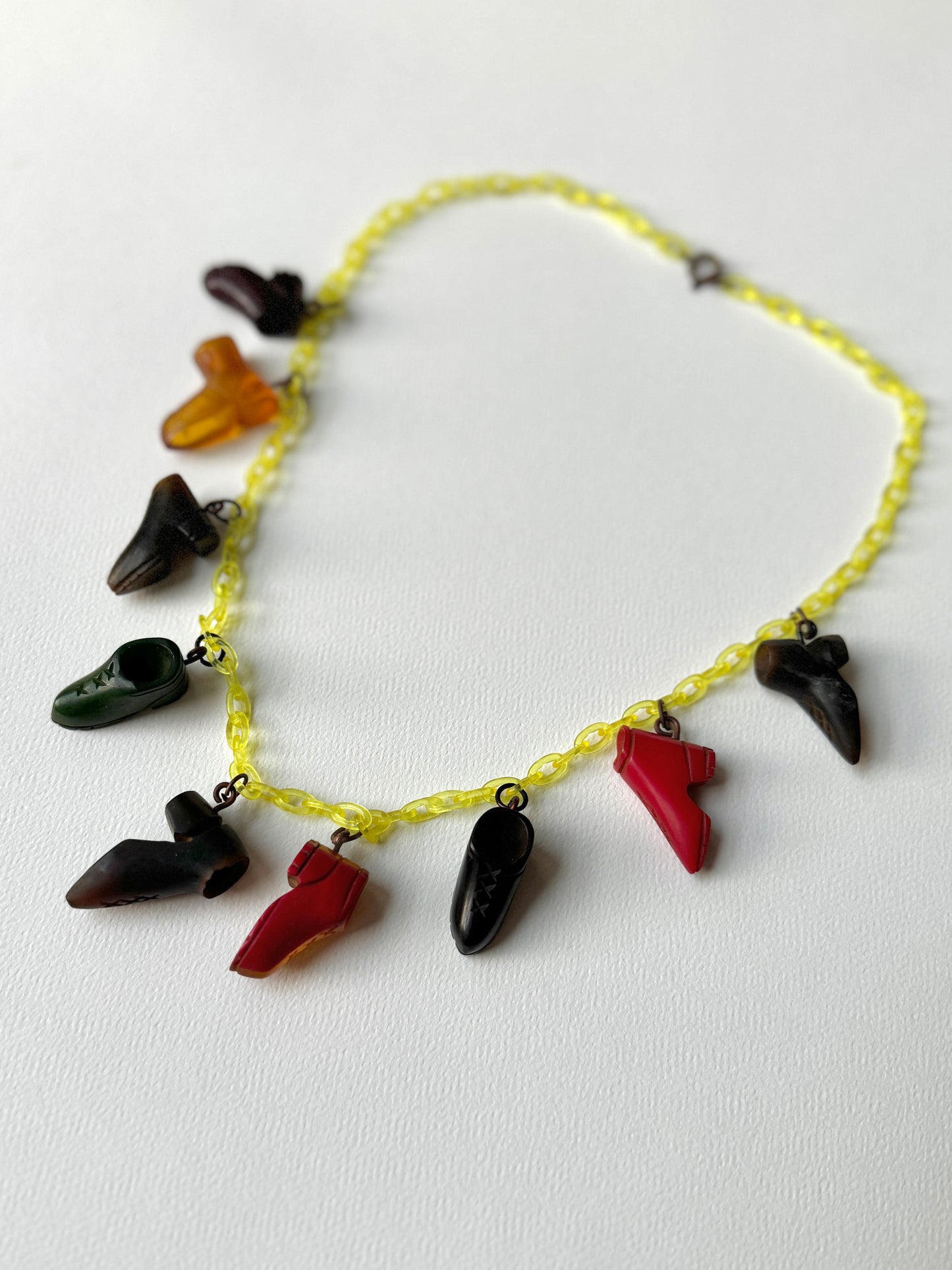 1960s/70s Bakelite Boots Necklace