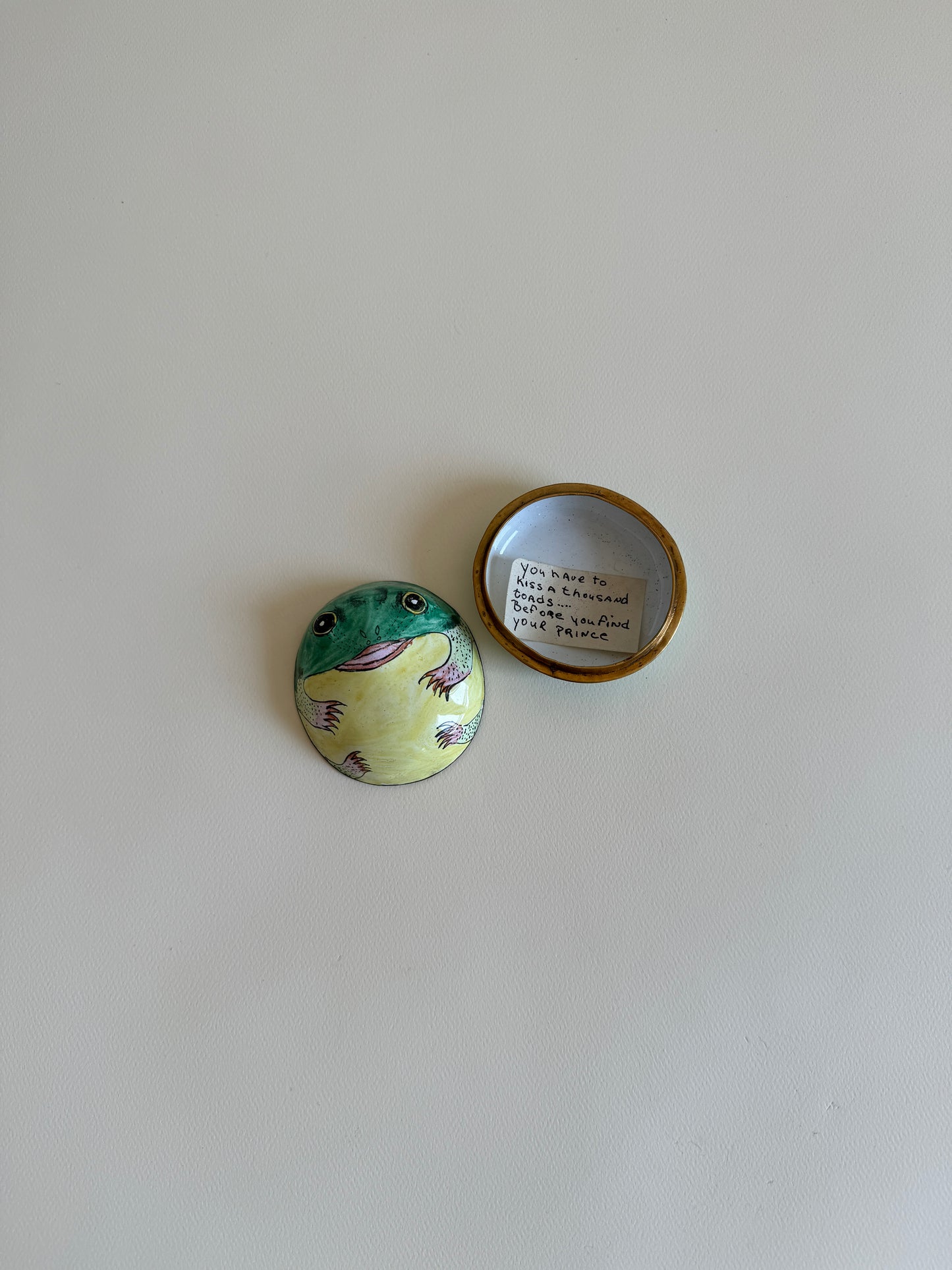 Enameled Frog Prince Box