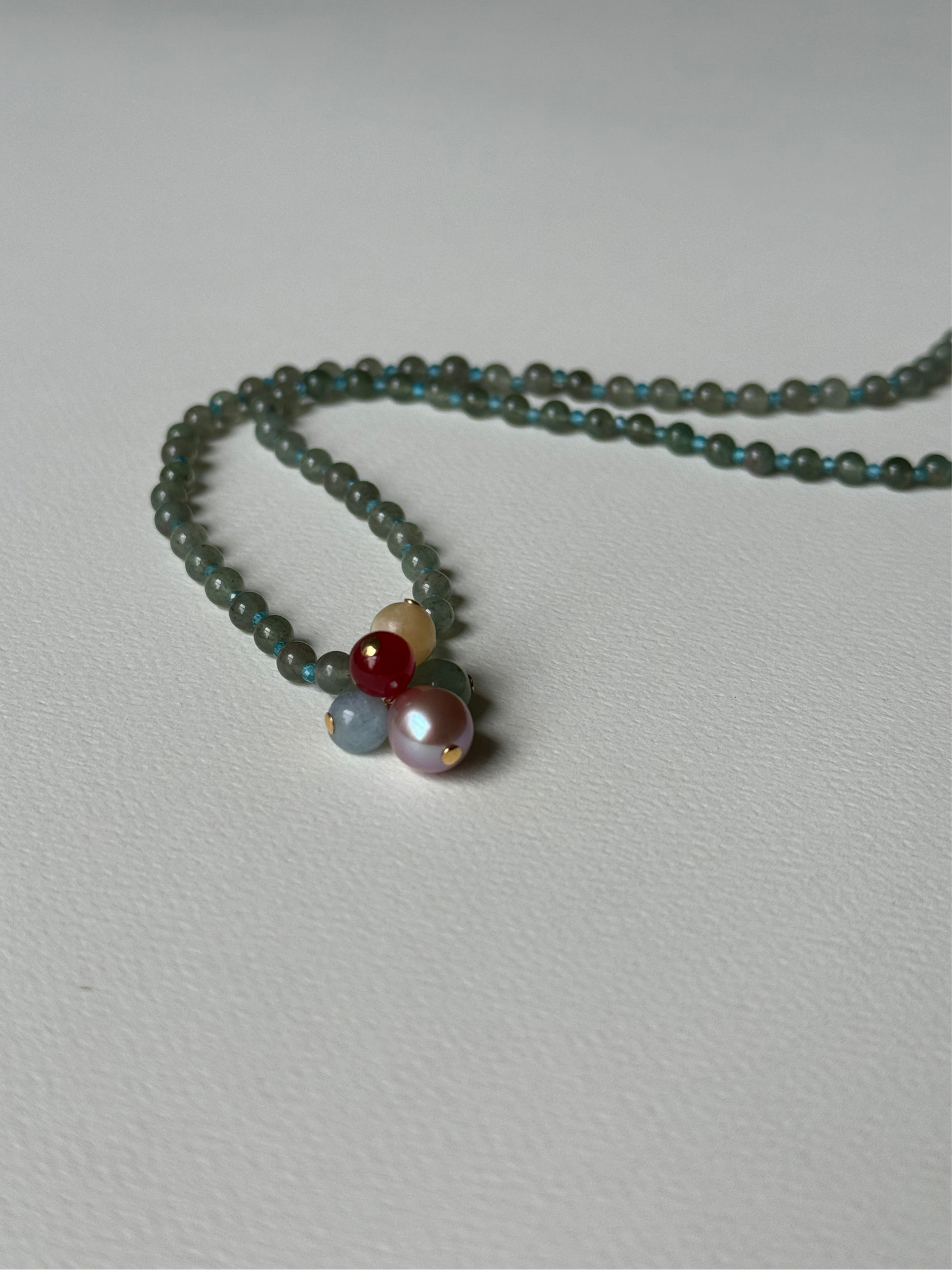 Green Pearl Gemstone Necklace