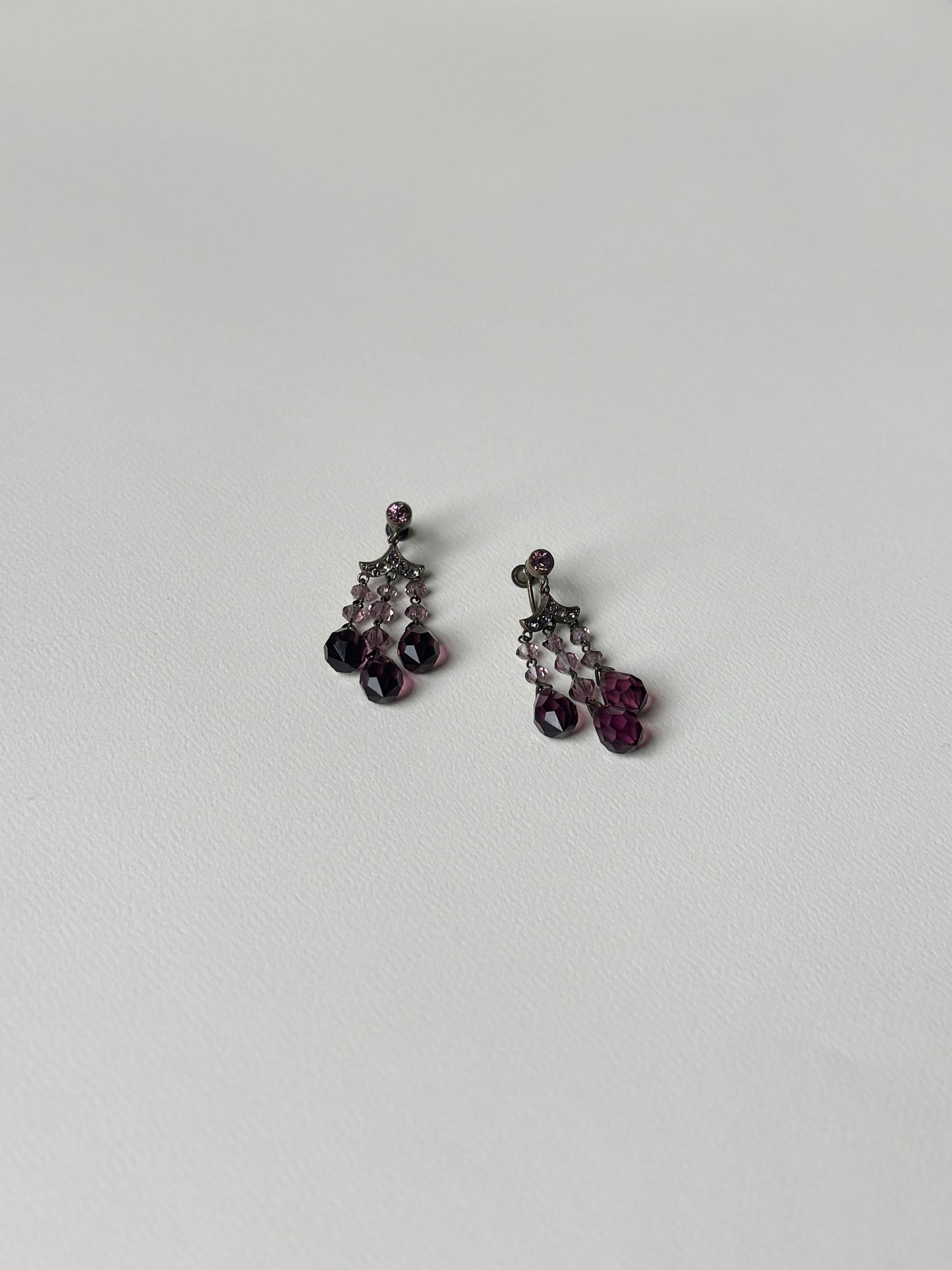 1920s Purple Drop Earrings