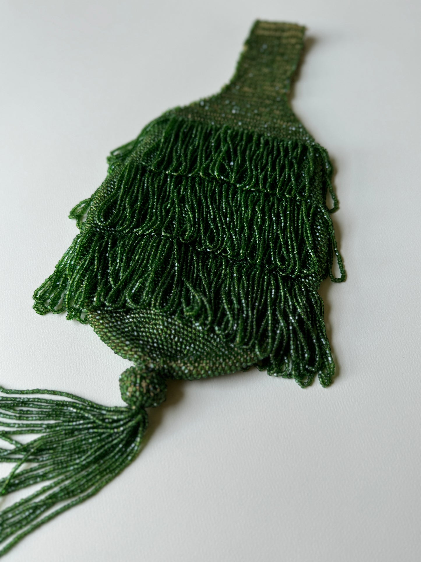 1910s/20s Green Beaded Flapper Wristlet