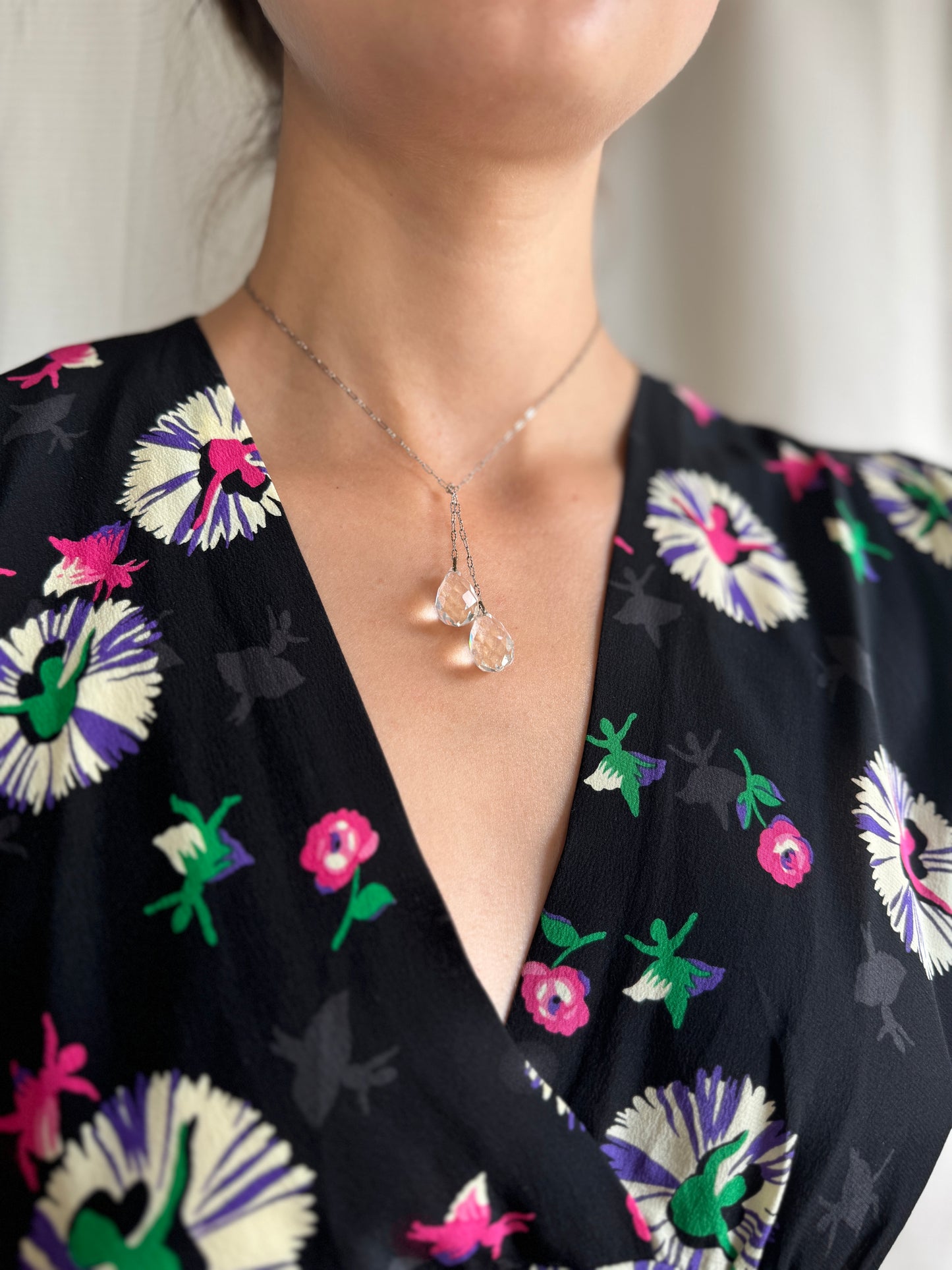 1920s Clear Briolette Necklace