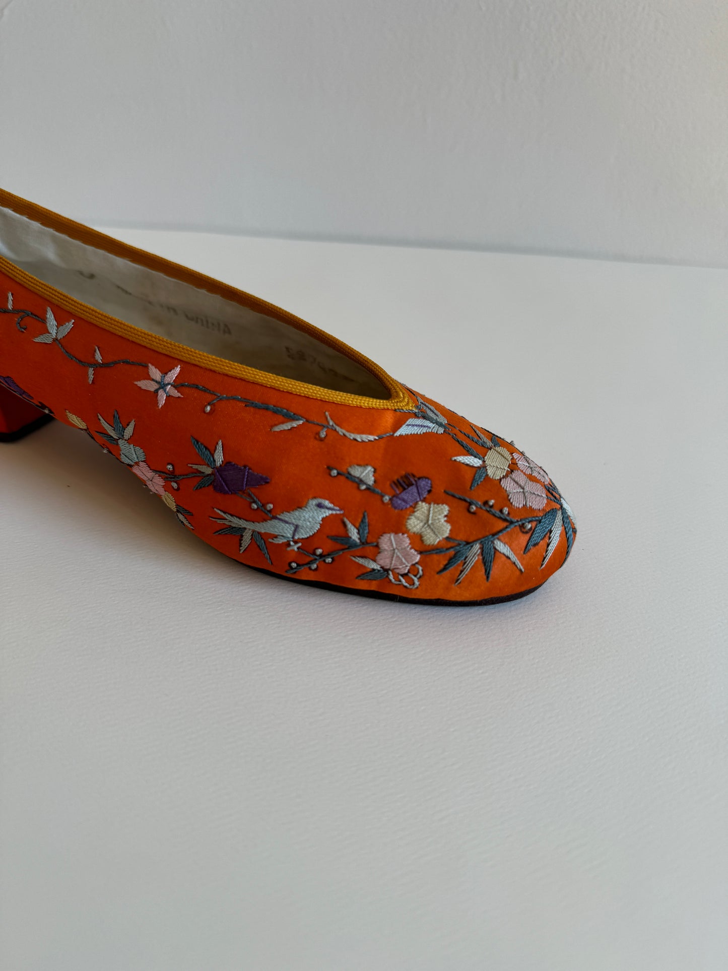 Antique 1920s/1930s Orange Silk Slippers