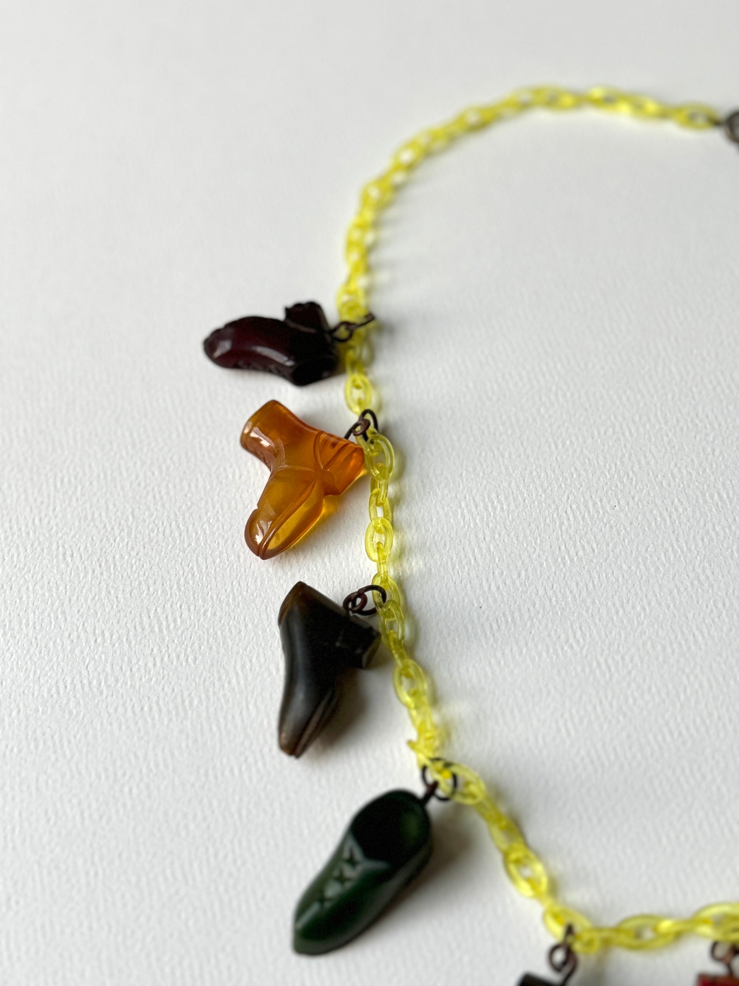 1960s/70s Bakelite Boots Necklace
