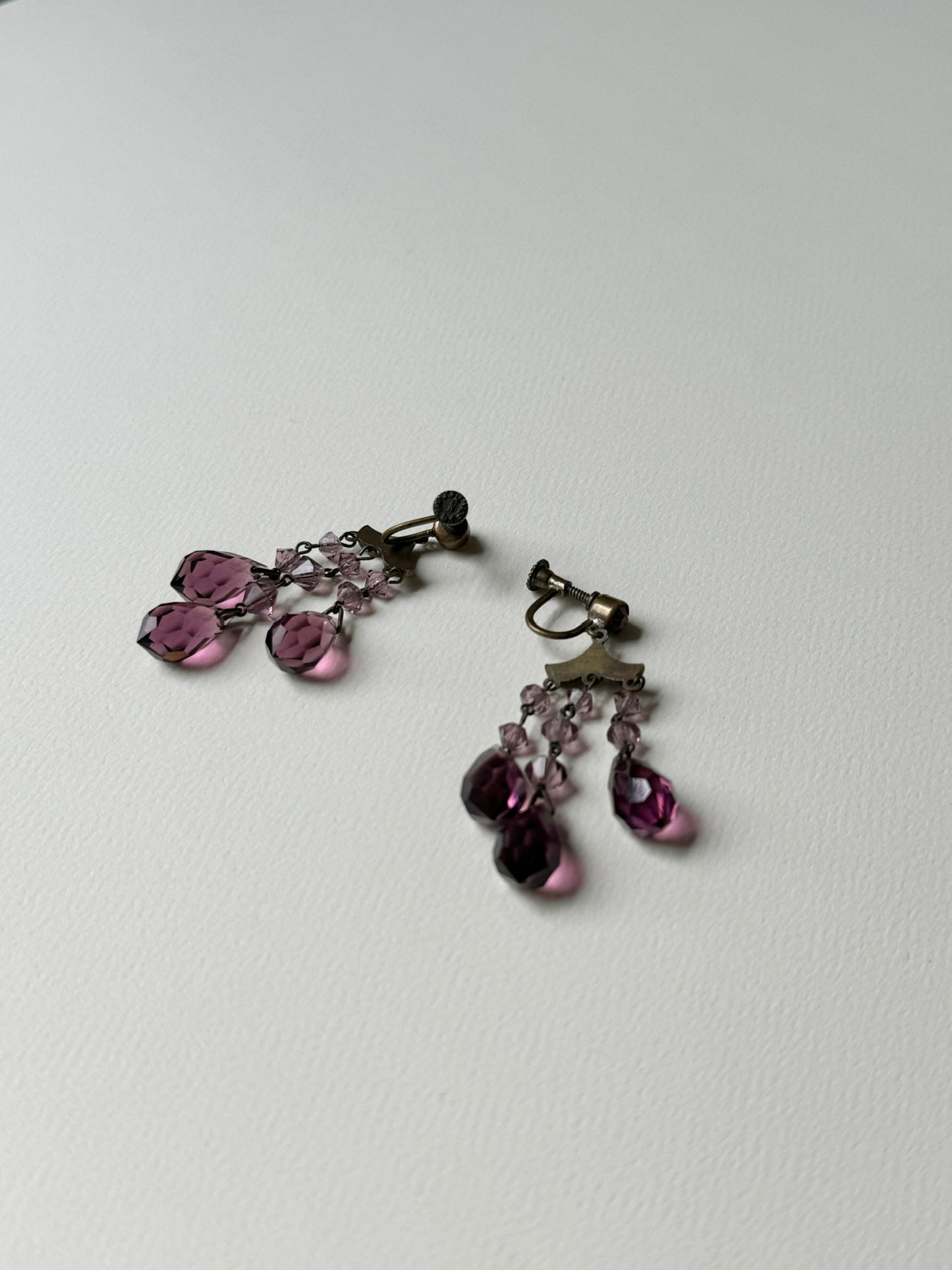 1920s Purple Drop Earrings
