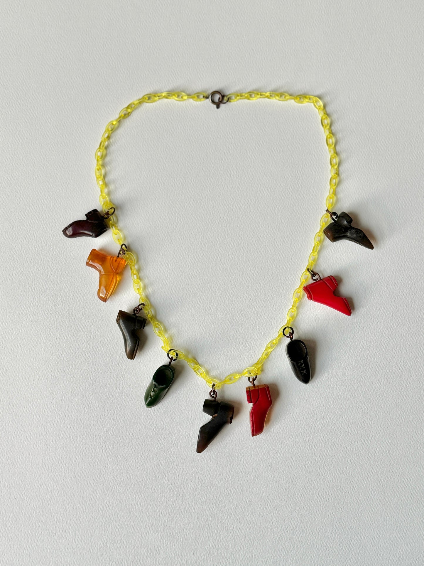 1960s/70s Bakelite Boots Necklace