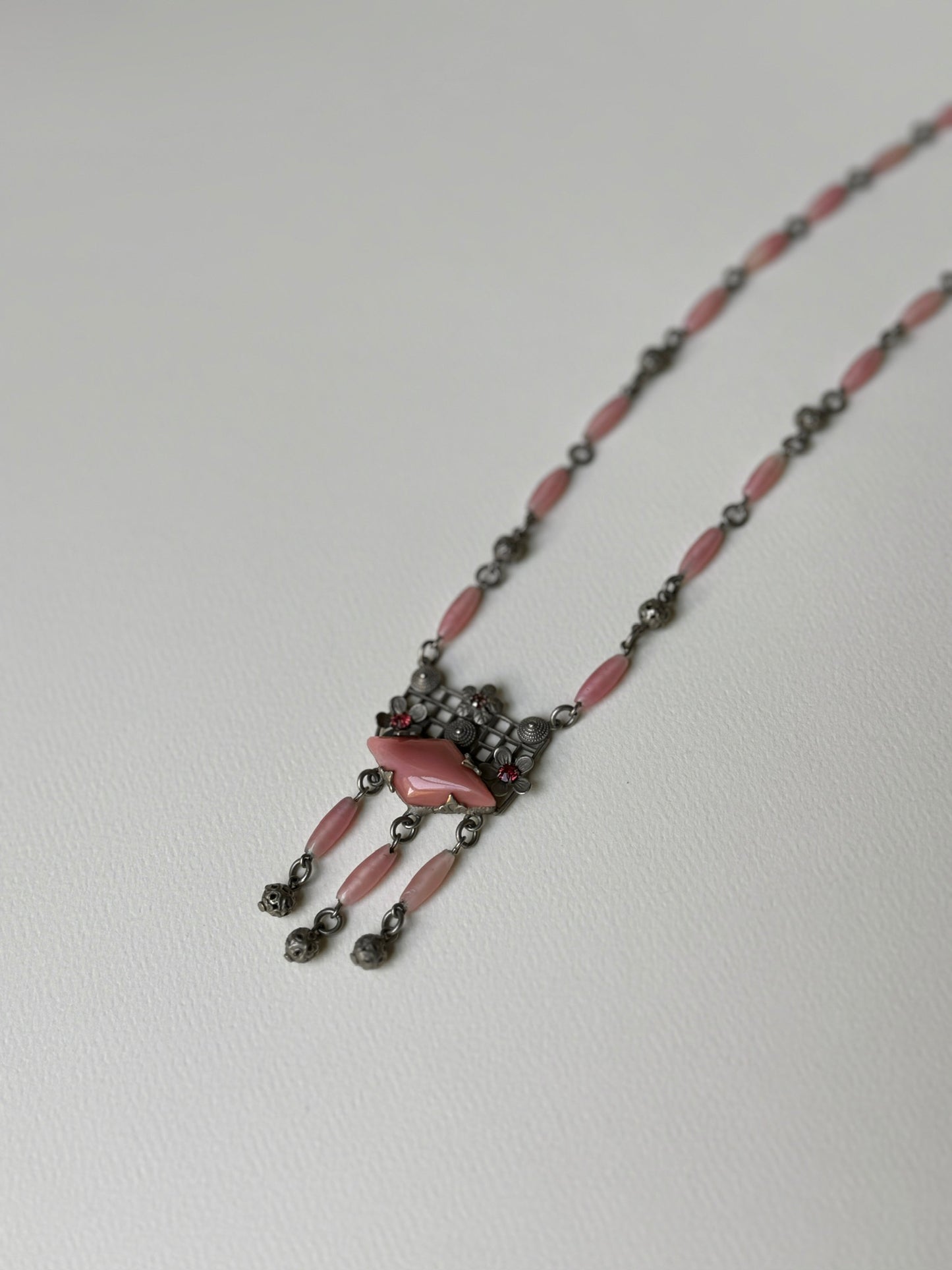 1910s Uranium Art Nouveau Necklace
