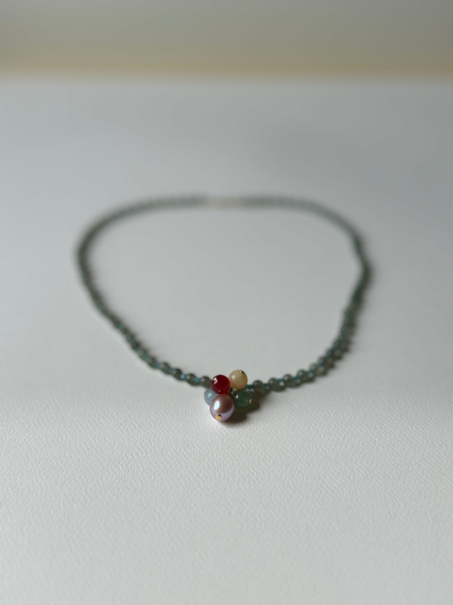Green Pearl Gemstone Necklace