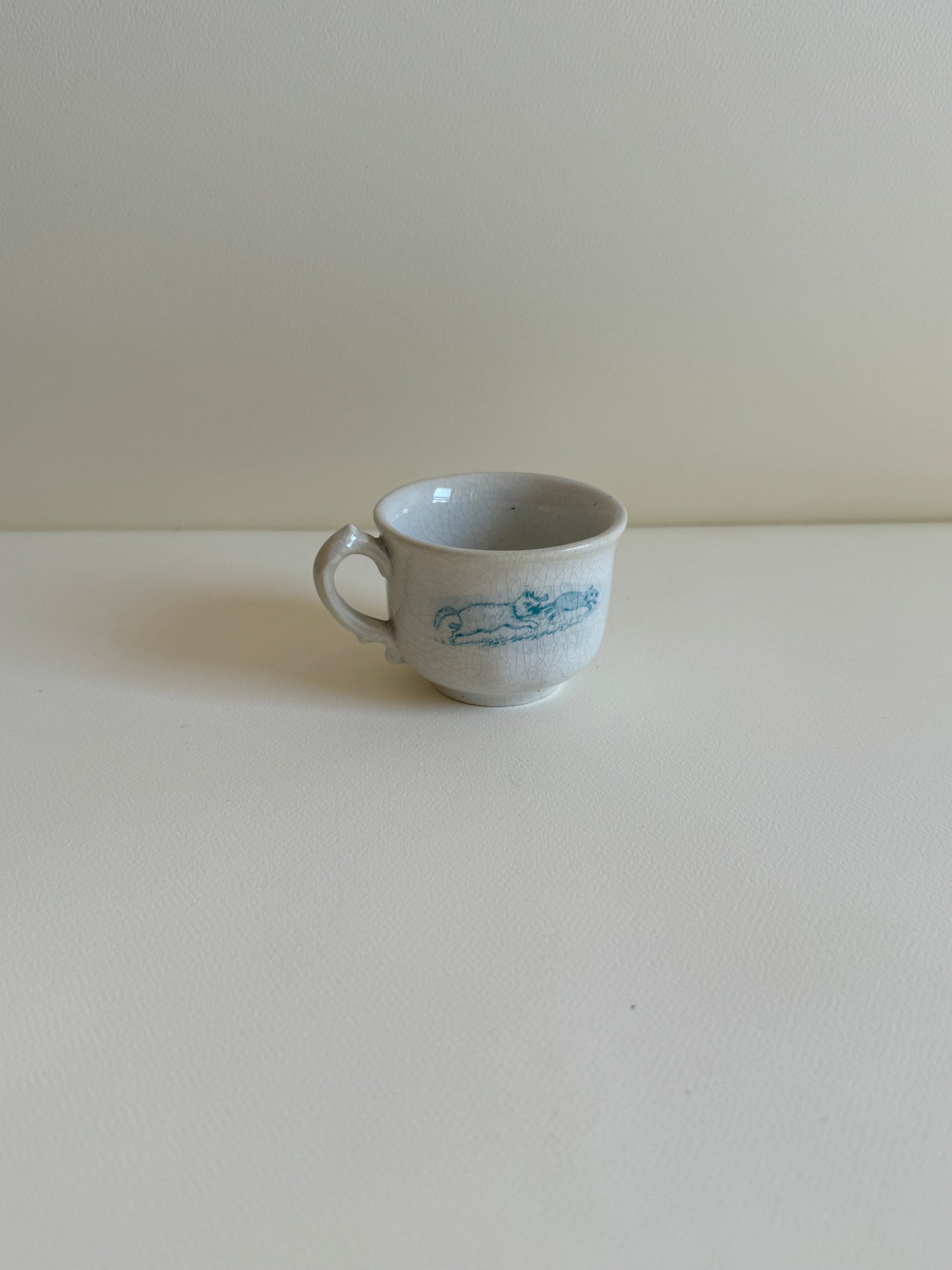 1880s Crazy Cats Tea Cup and Saucer