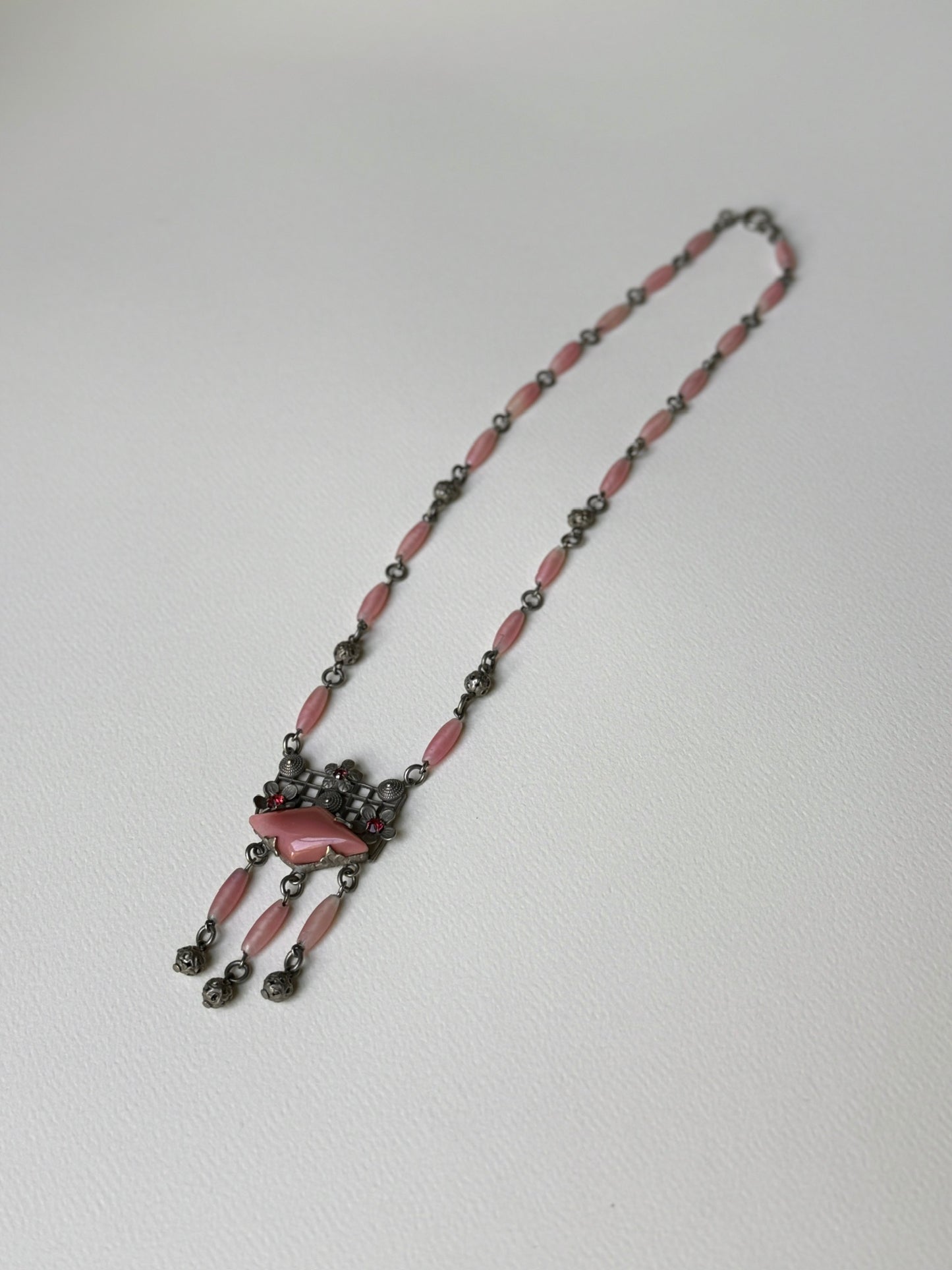 1910s Uranium Art Nouveau Necklace