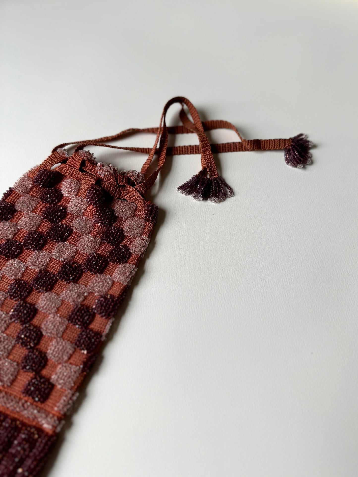 Early 1900s Zigzag Checkers Reticule