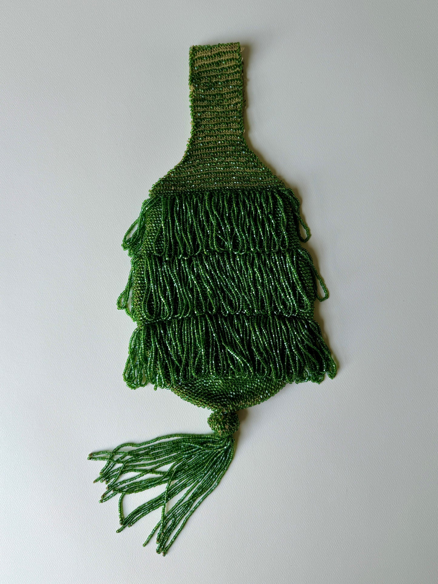 1910s/20s Green Beaded Flapper Wristlet