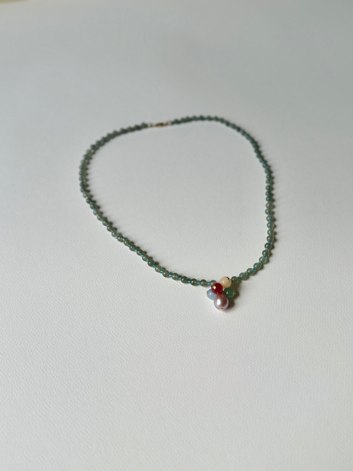 Green Pearl Gemstone Necklace