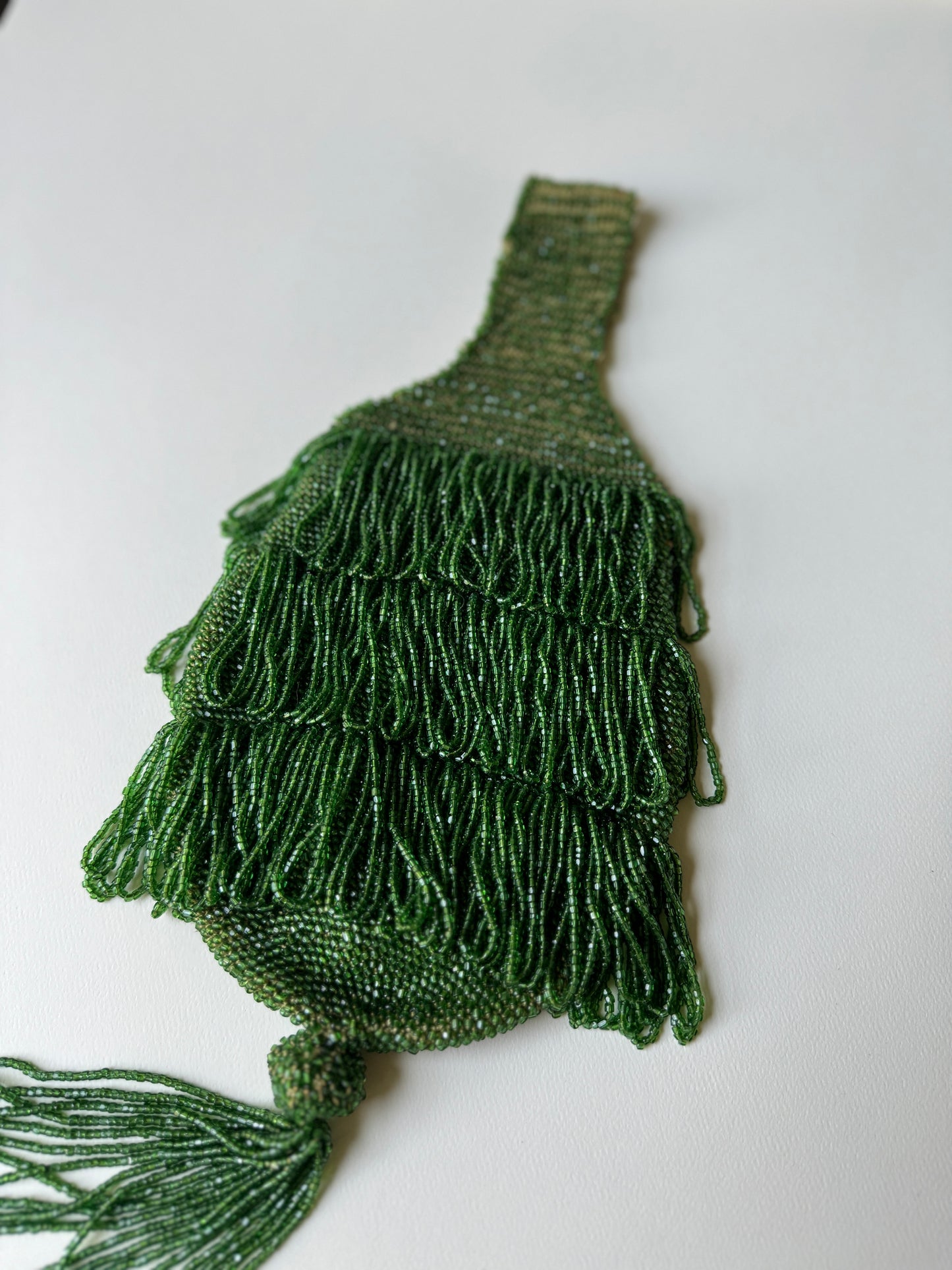 1910s/20s Green Beaded Flapper Wristlet