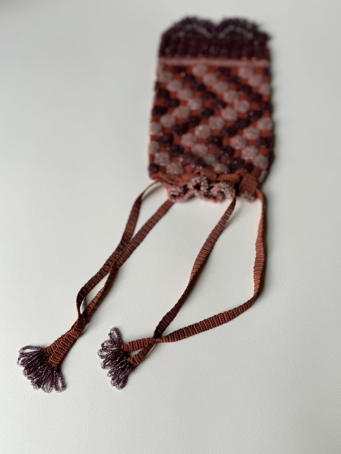 Early 1900s Zigzag Checkers Reticule
