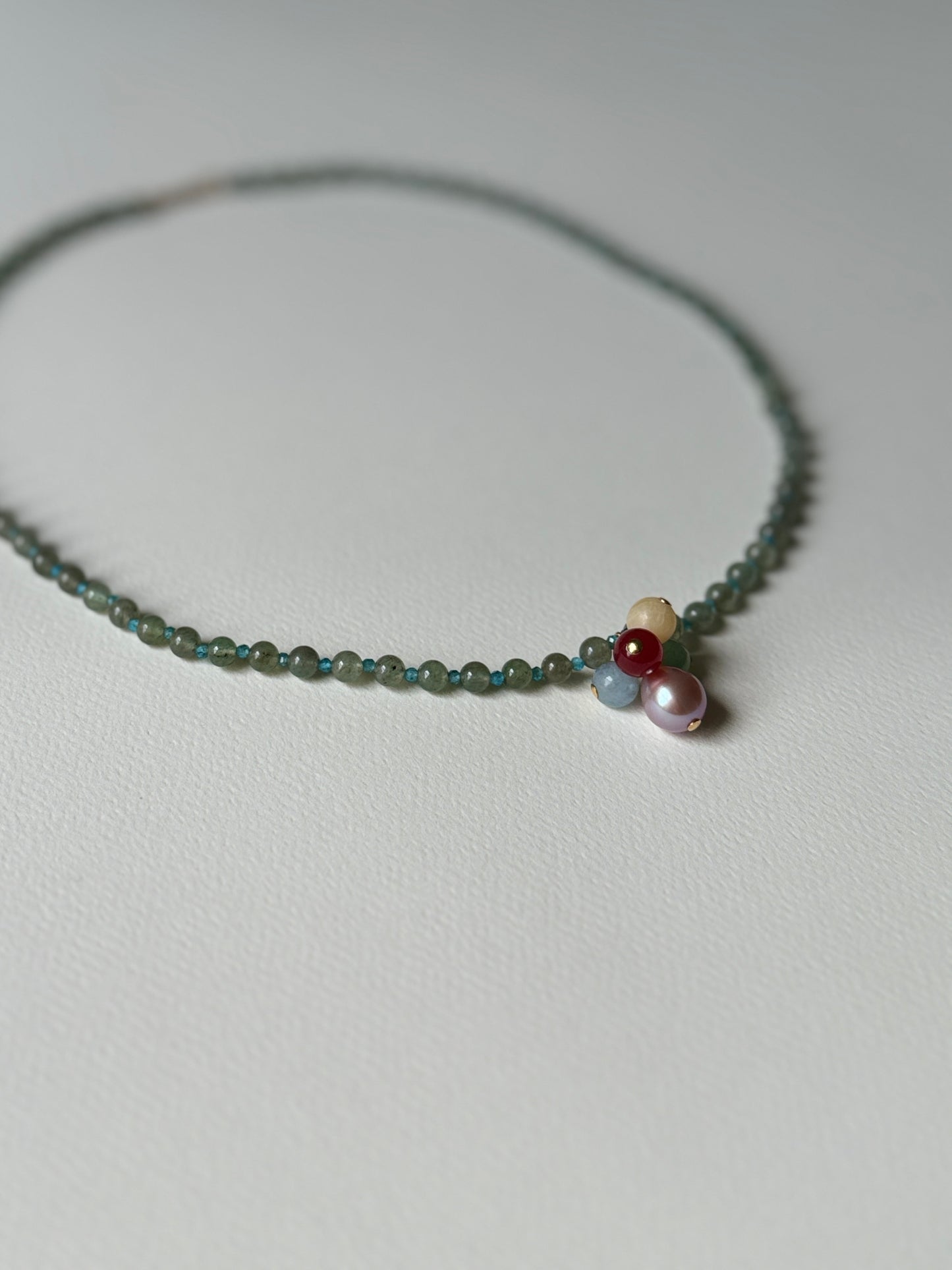 Green Pearl Gemstone Necklace