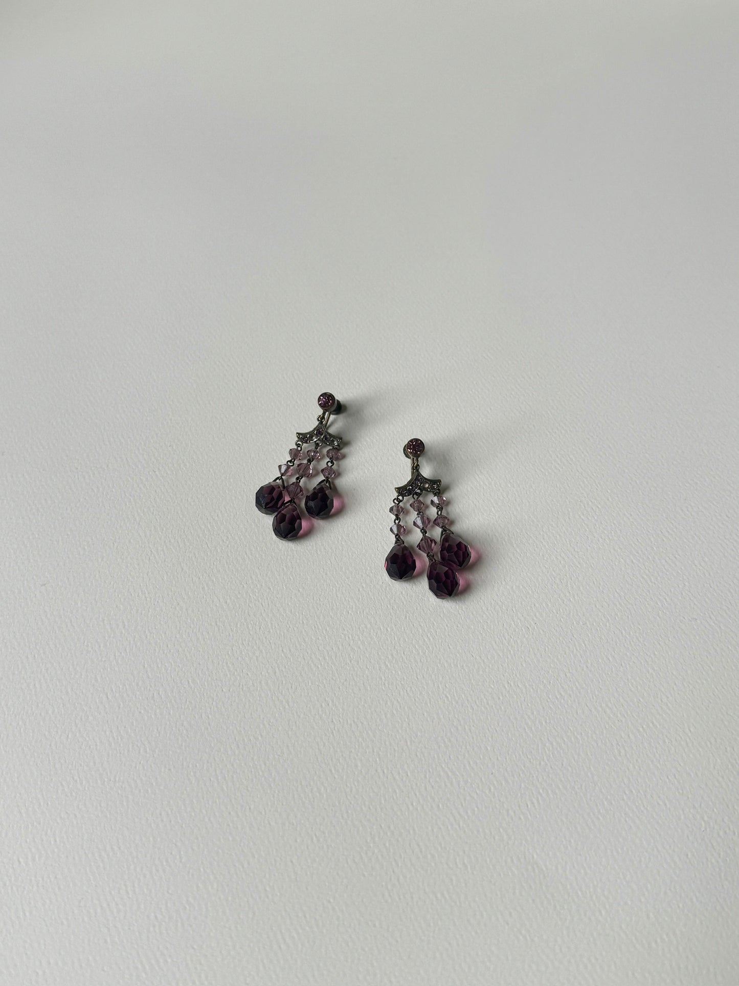 1920s Purple Drop Earrings