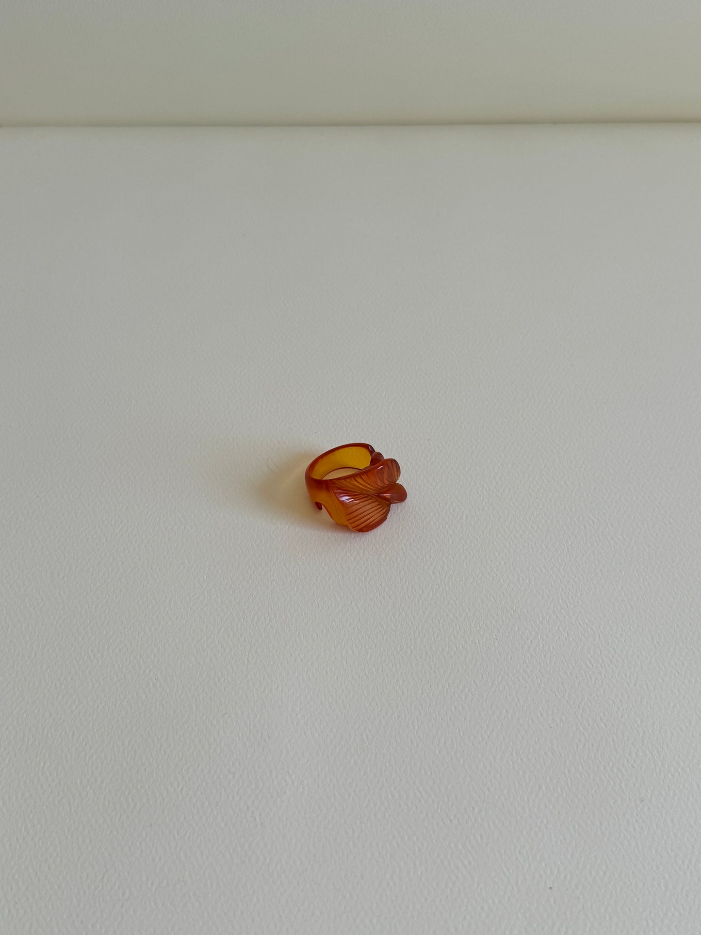Apricot Leaf Bakelite Ring