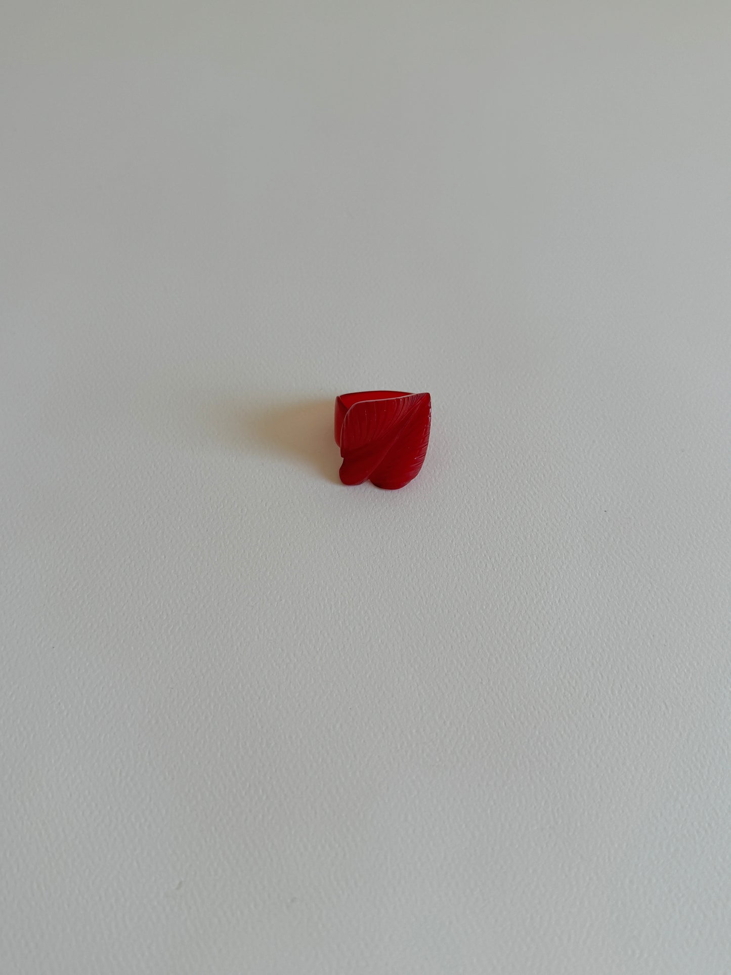 Red Leaf Bakelite Ring