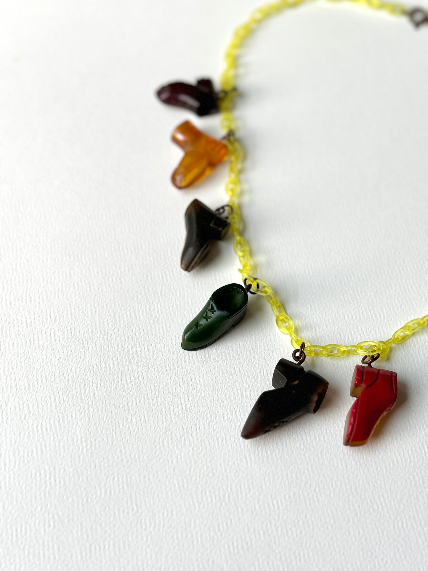 1960s/70s Bakelite Boots Necklace