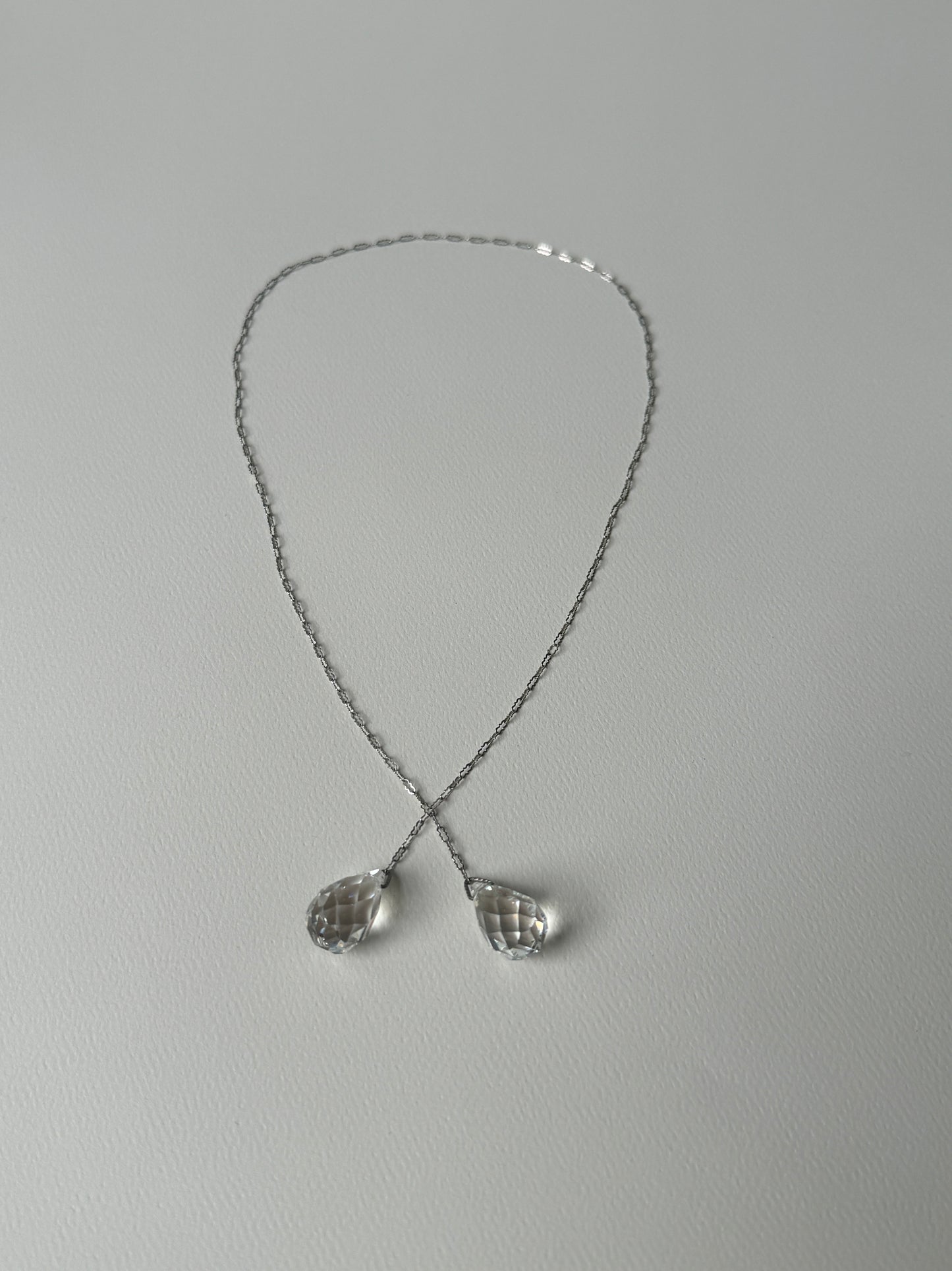 1920s Clear Briolette Necklace