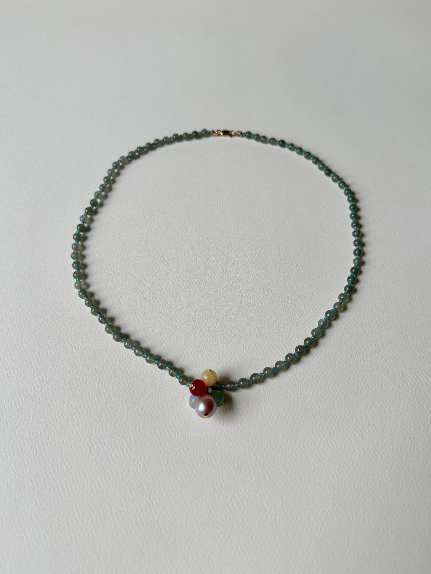 Green Pearl Gemstone Necklace