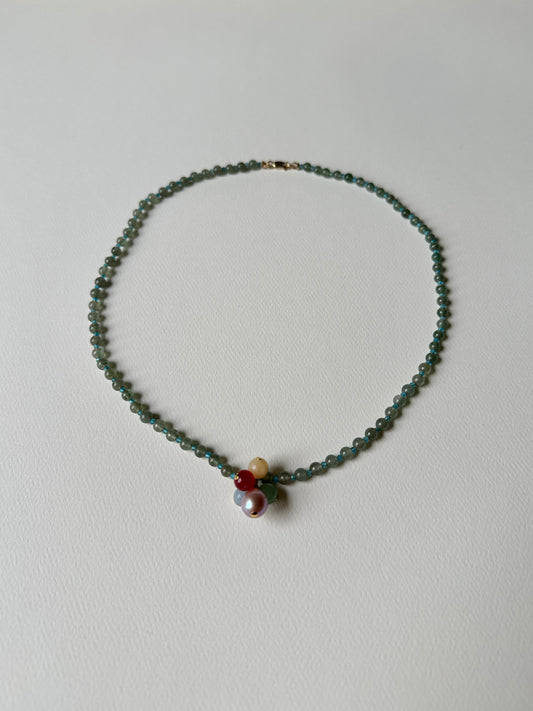 Green Pearl Gemstone Necklace