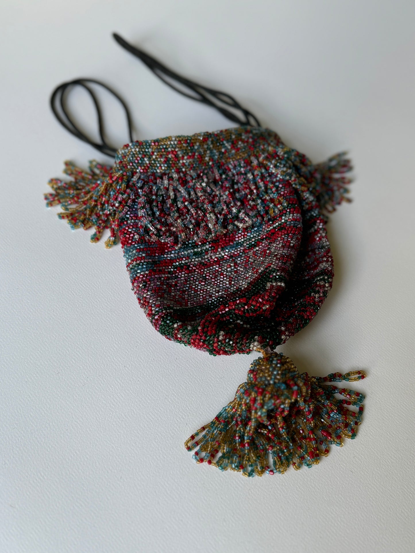 Early 1900s Confetti-Colored Beaded Purse