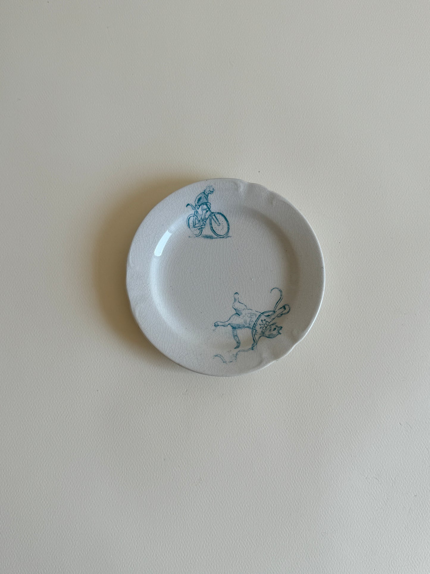 1880s Crazy Cats Tea Cup and Saucer