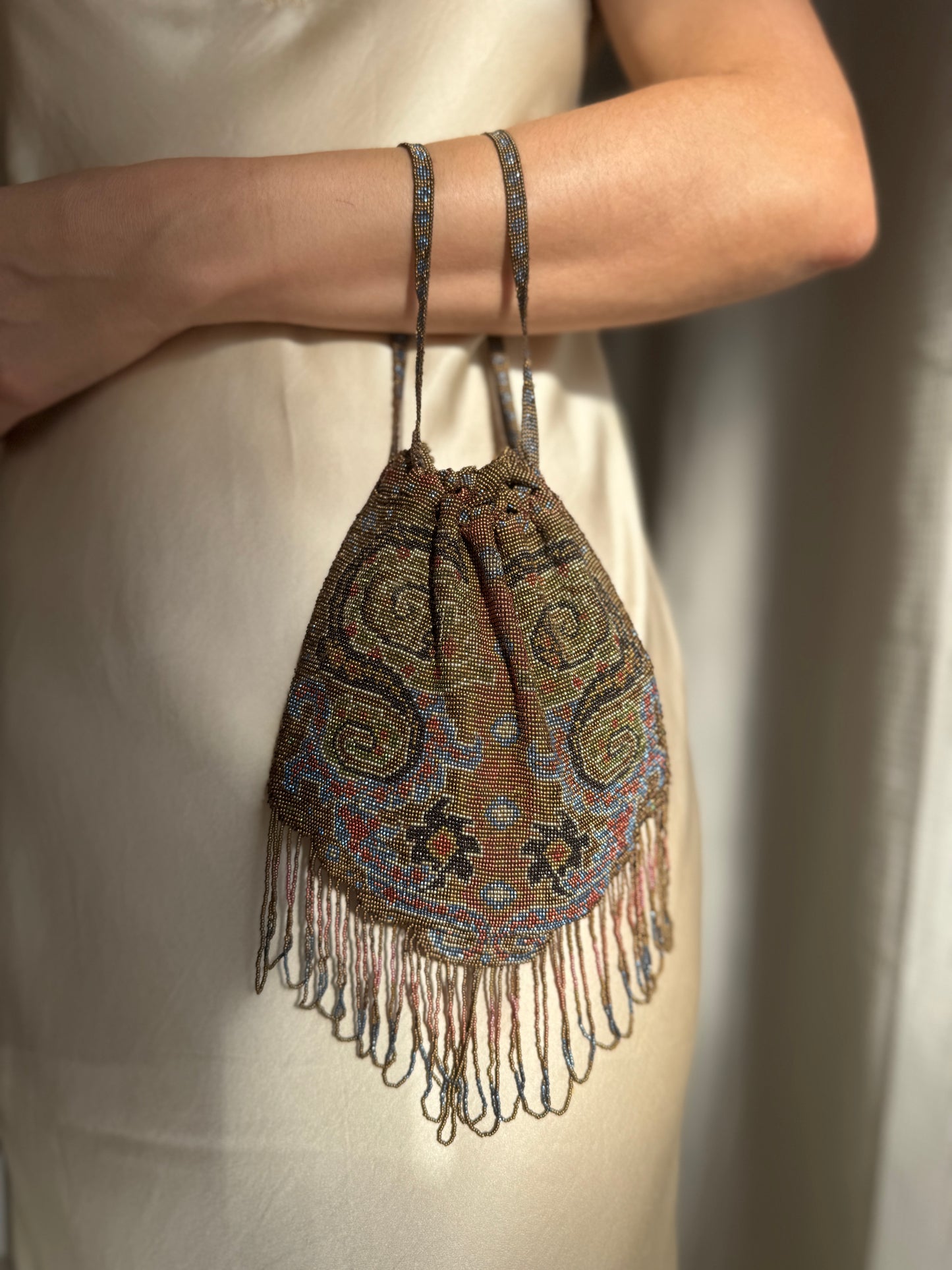 Antique Paisley Beaded Reticule