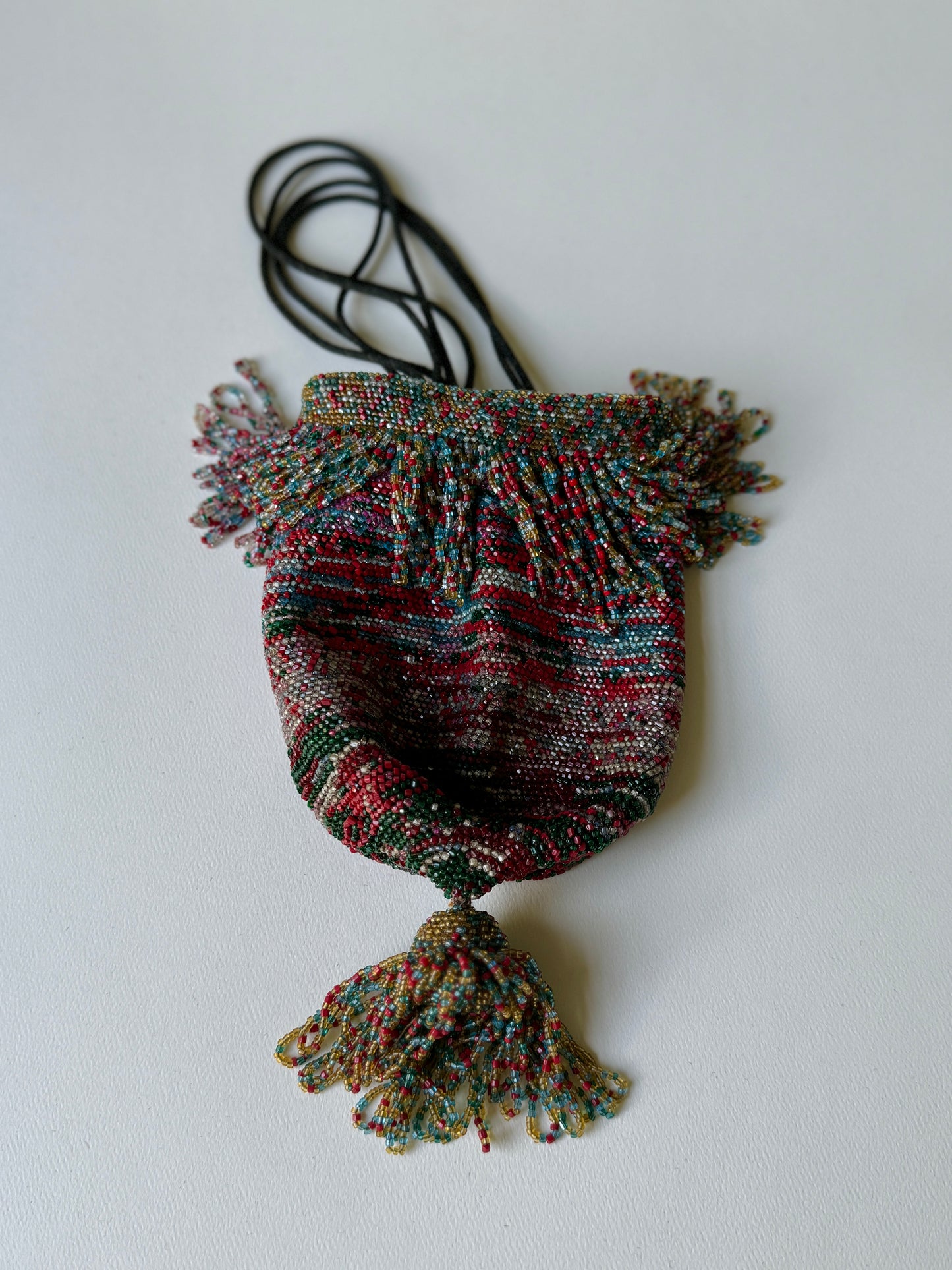 Early 1900s Confetti-Colored Beaded Purse