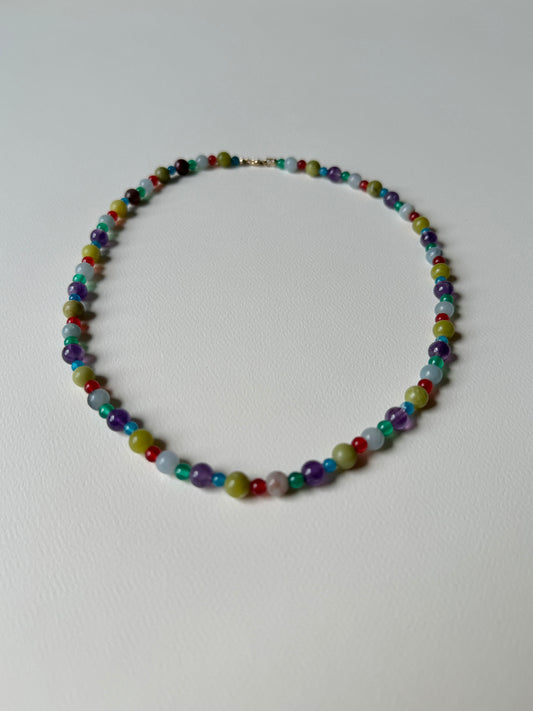 Moss & Fog Gemstone Necklace