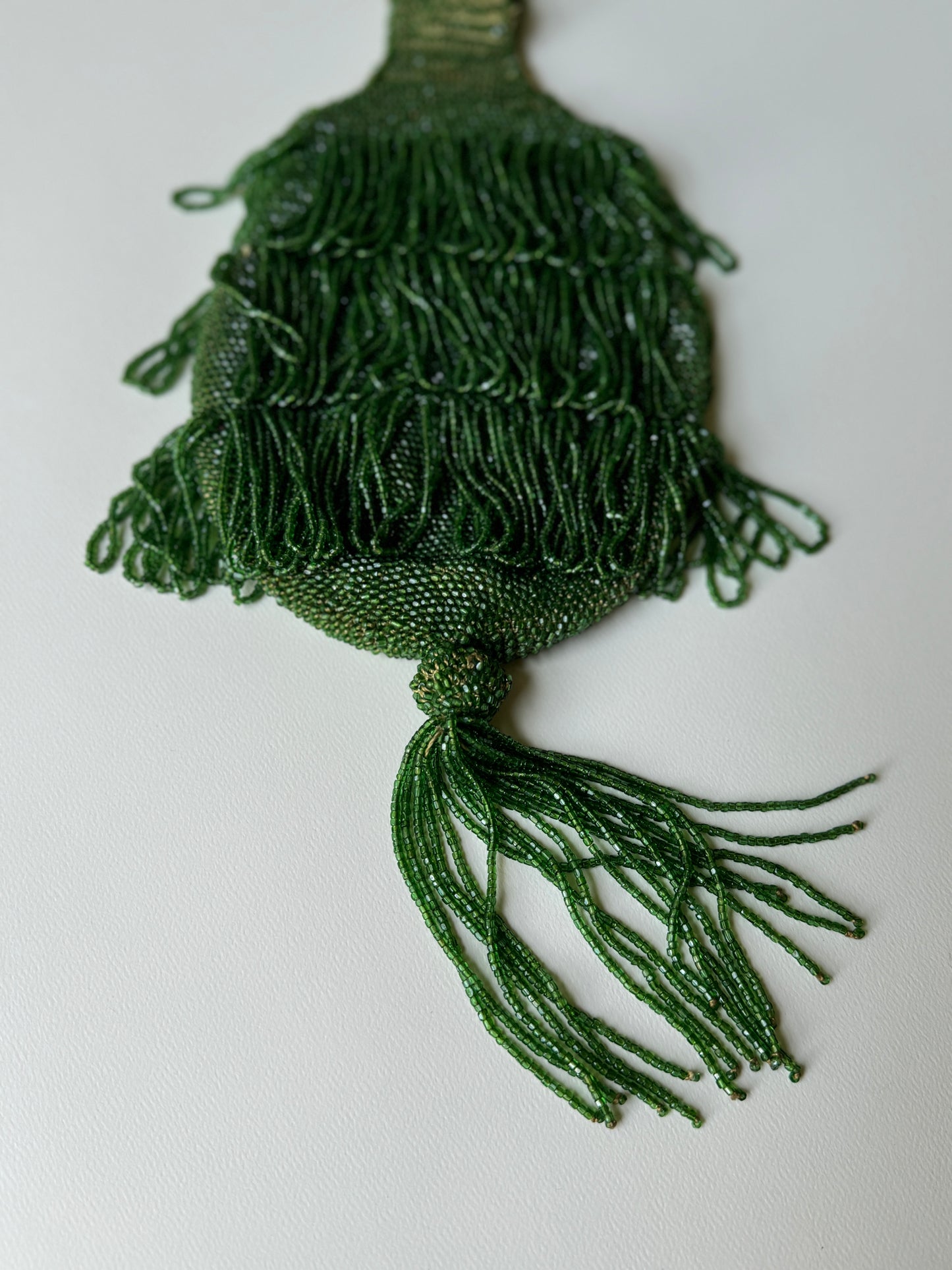 1910s/20s Green Beaded Flapper Wristlet