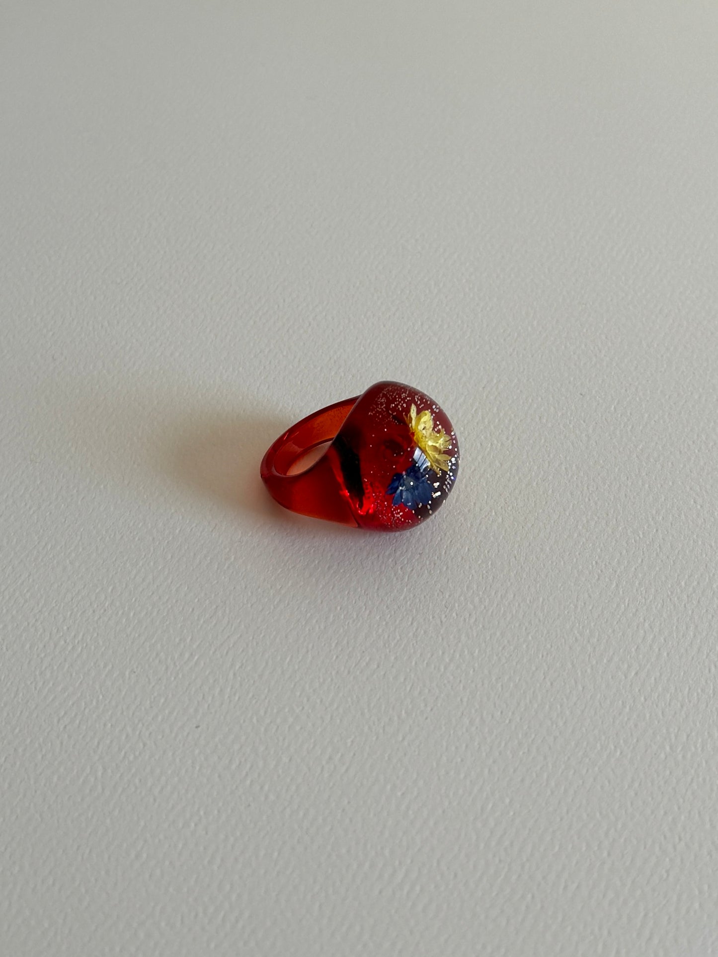 1960s Red Bubble Ring