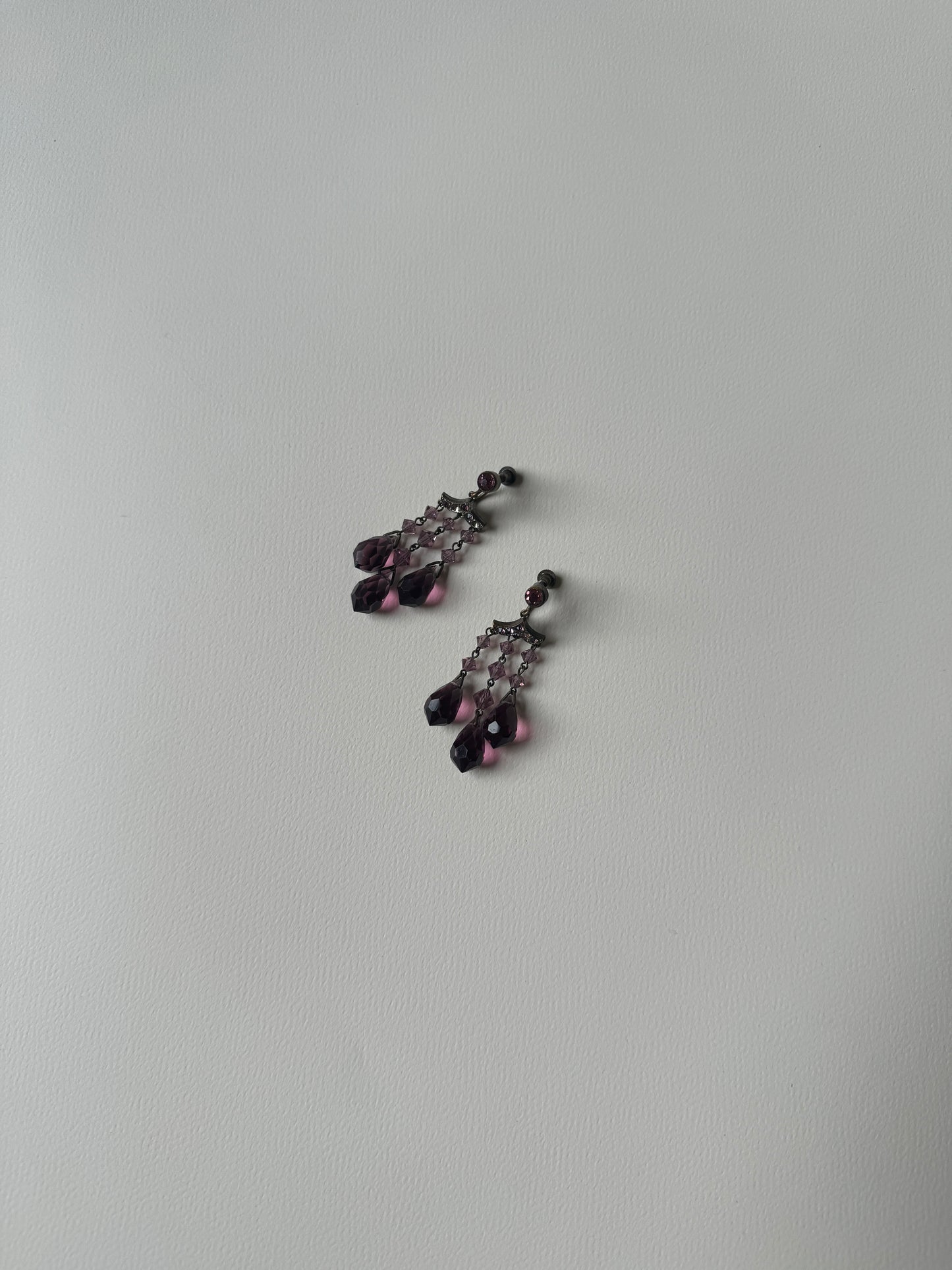 1920s Purple Drop Earrings