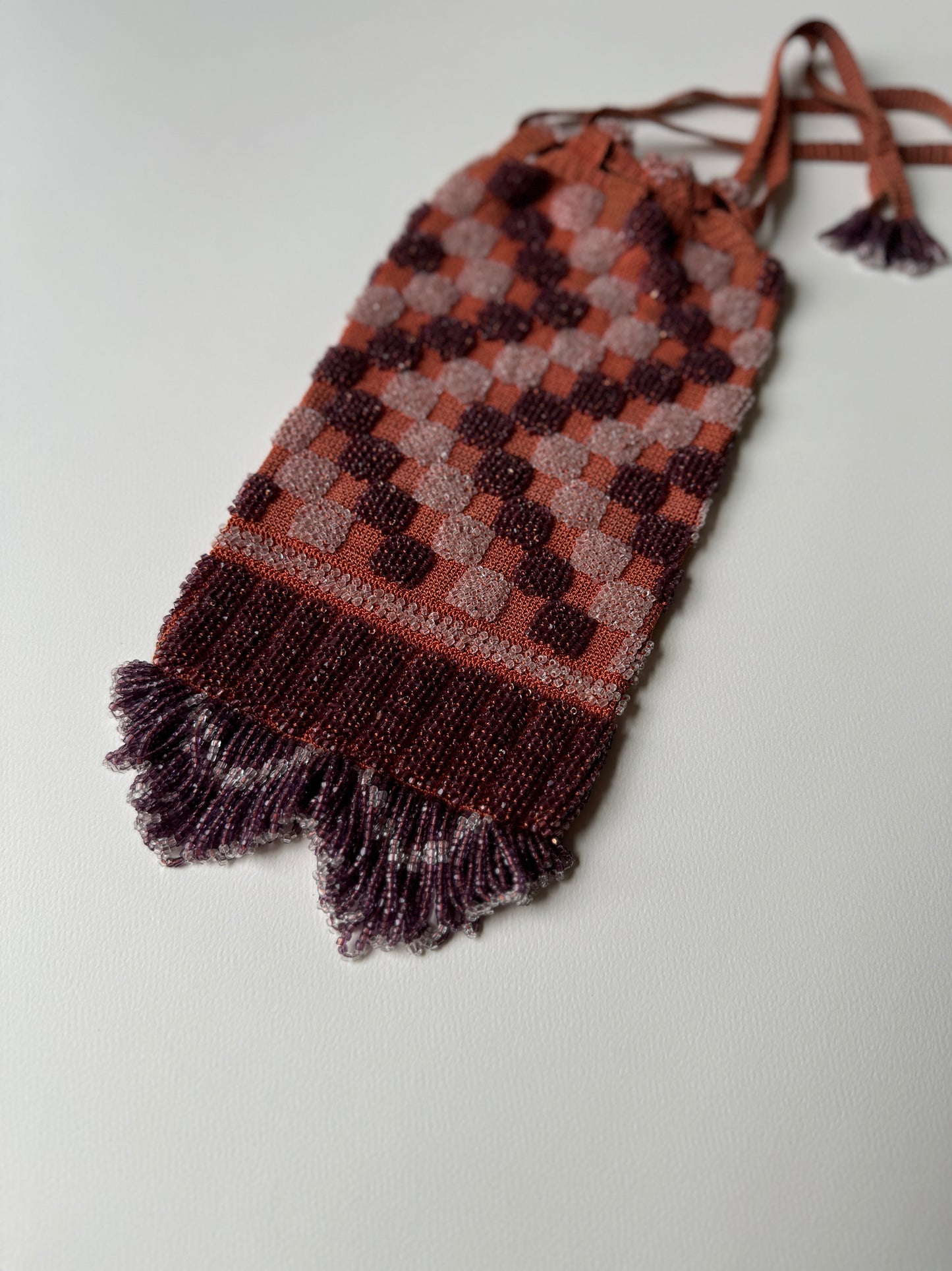 Early 1900s Zigzag Checkers Reticule