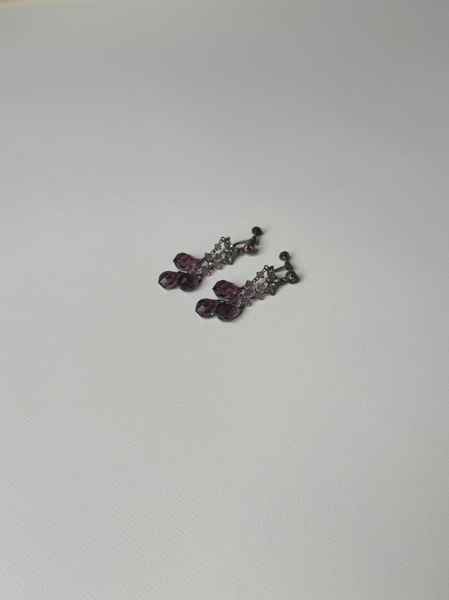 1920s Purple Drop Earrings